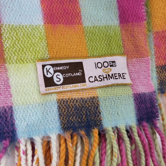 100% Cashmere multicolored scarf - Picture 2 of 2